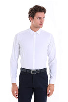 Slim Fit Long Sleeve White Casual Shirt - MIB