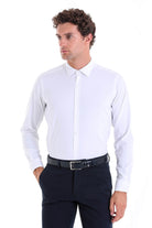 Slim Fit Long Sleeve White Casual Shirt - MIB