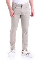 Slim Fit Low Waist Beige Cotton Casual Pants - MIB