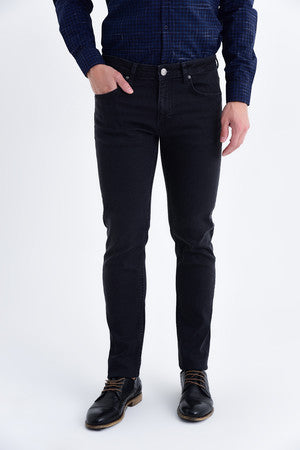 Slim Fit Low Waist Black Cotton Denim Jeans - MIB