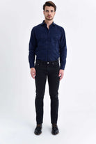 Slim Fit Low Waist Black Cotton Denim Jeans - MIB