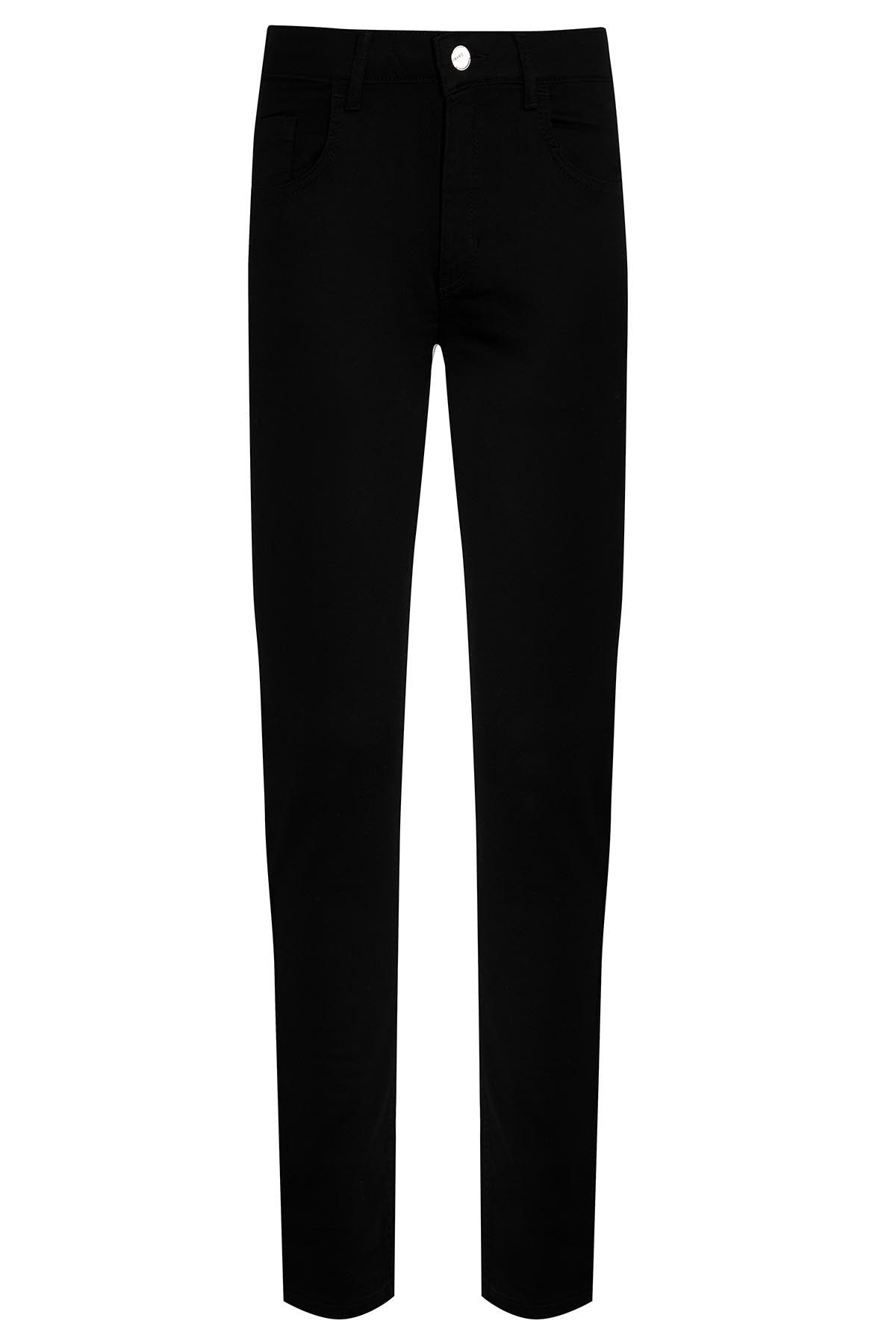 Slim Fit Low Waist Cotton Black Casual Pants - MIB