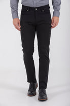 Slim Fit Low Waist Cotton Blend Black Casual Pants - MIB