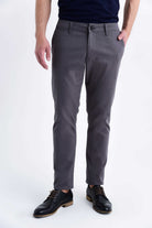 Slim Fit Low Waist Cotton Gray Casual Pants - MIB