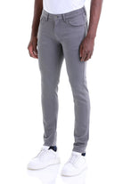 Slim Fit Low Waist Gray Cotton Casual Pants - MIB