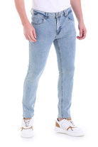 Slim Fit Low Waist Ice Blue Cotton Denim Jeans - MIB