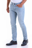 Slim Fit Low Waist Light Blue Cotton Denim - MIB