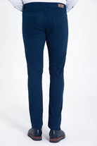 Slim Fit Low Waist Light Navy Cotton Casual Pants - MIB