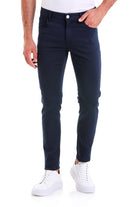 Slim Fit Low Waist Navy Cotton Casual Pants - MIB