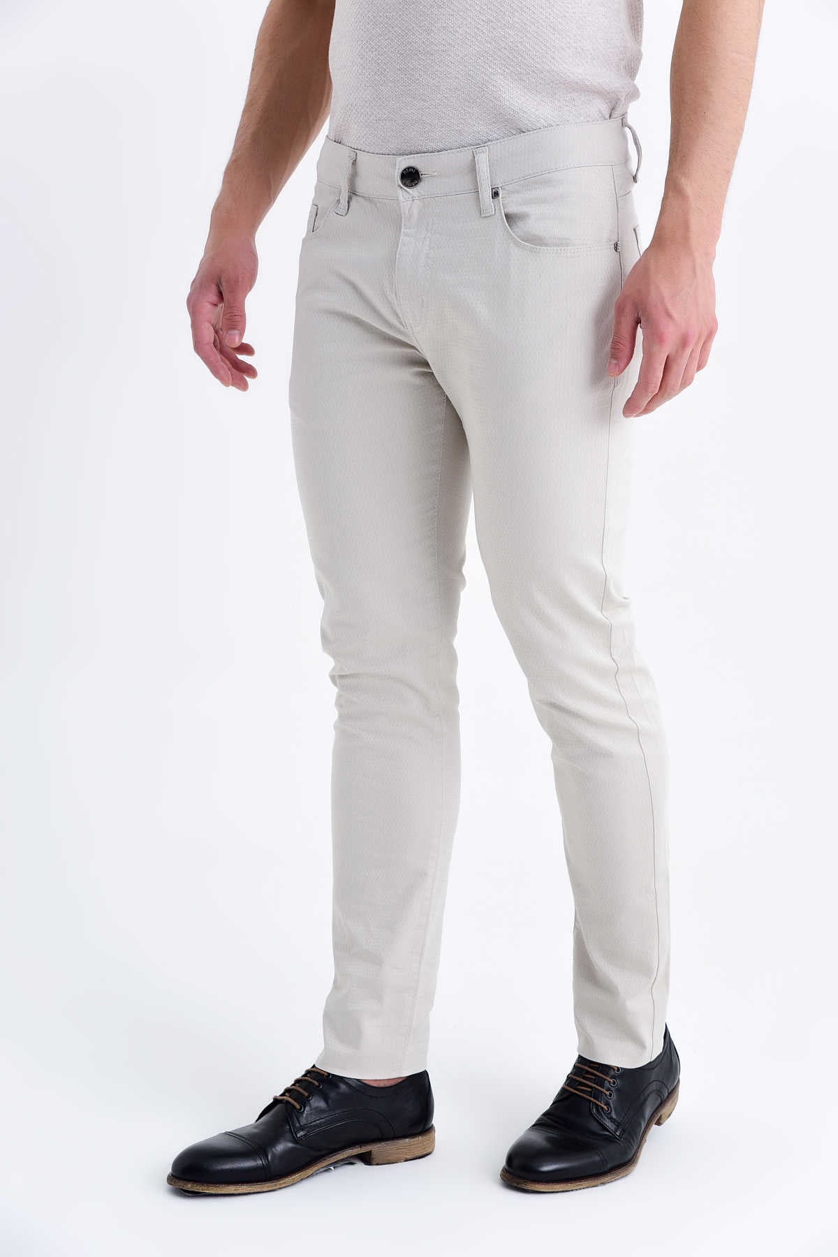 Slim Fit Low Waist Stone Cotton Casual Pants - MIB