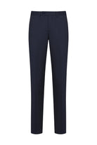 Slim Fit Low Waist Unpleated Polyviscon Navy Casual Pants