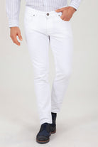 Slim Fit Low Waist White Cotton Denim Jeans - MIB