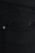 Slim Fit Micro-Dot Low Waist Black Cotton Casual Pants - MIB