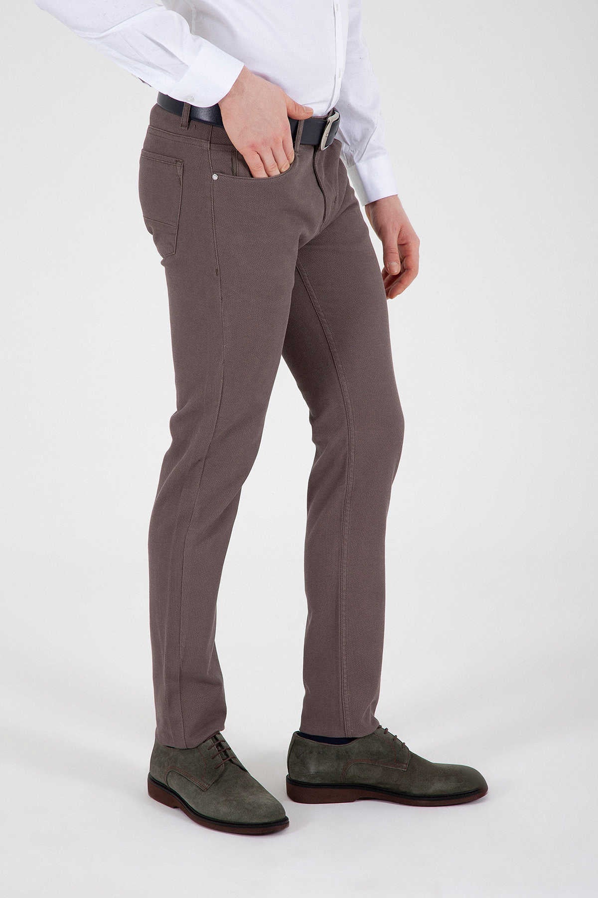 Slim Fit Mink Cotton Low Waist Casual Pants - MIB