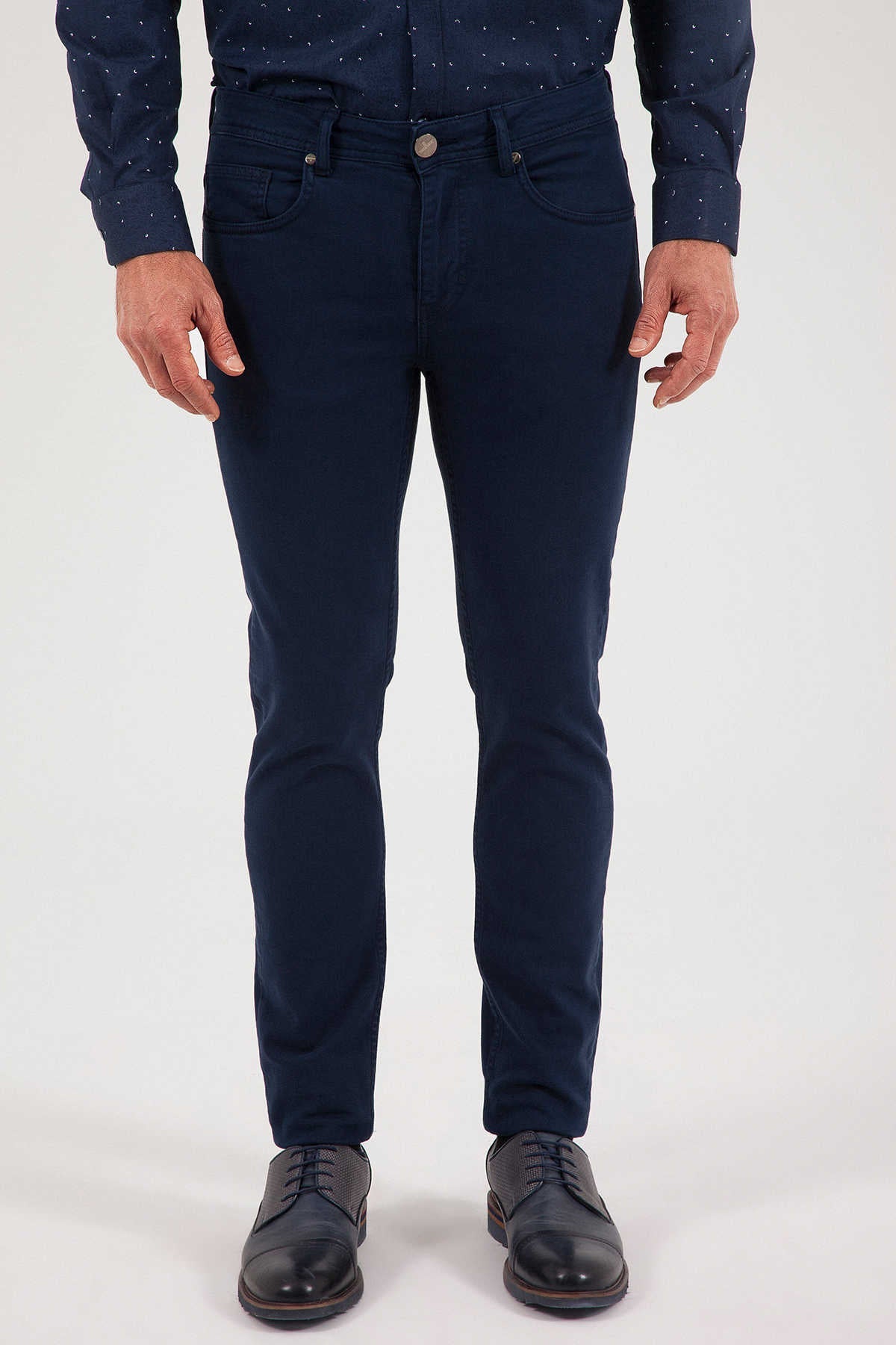 Slim Fit Navy 5 Pocket Cotton Denim - MIB