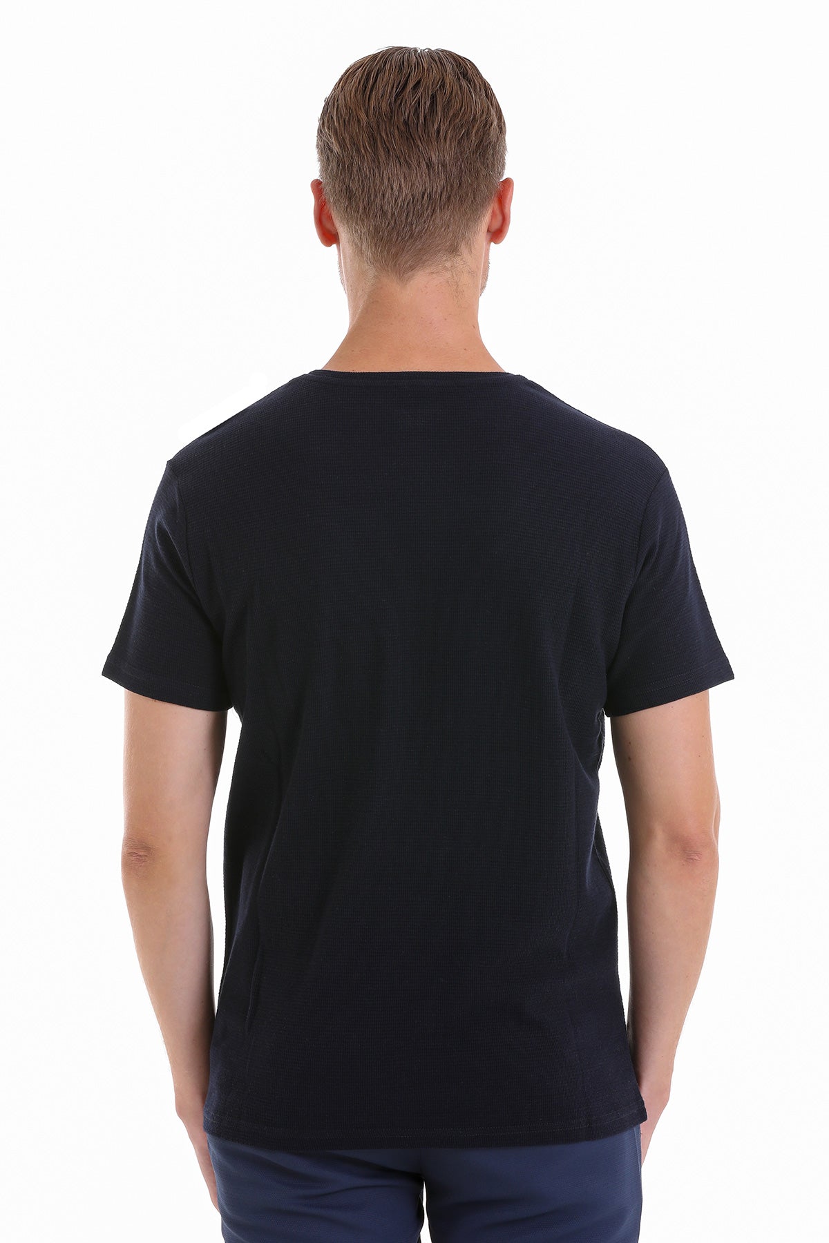 Slim Fit Navy Cotton Crew Neck T-Shirt - MIB