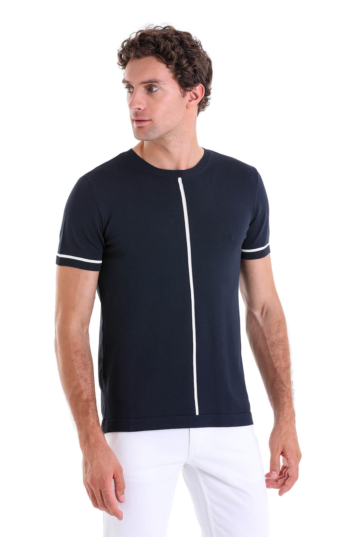 Slim Fit Navy Crew Neck T-Shirt - MIB