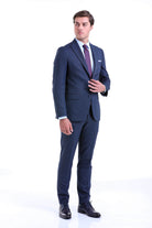 Slim Fit Navy Peak Lapel Classic Suit - MIB