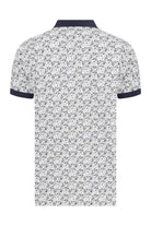 Slim Fit Navy Printed Cotton Polo T-Shirt - MIB