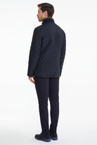 Slim Fit Navy Quilted Nivo Nebraska Coat - SAYKI