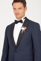 Slim Fit Navy Release Shawl Lapel Classic Tuxedo - MIB