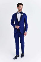 Slim Fit Navy Release Shawl Lapel Wool Blend Classic Tuxedo