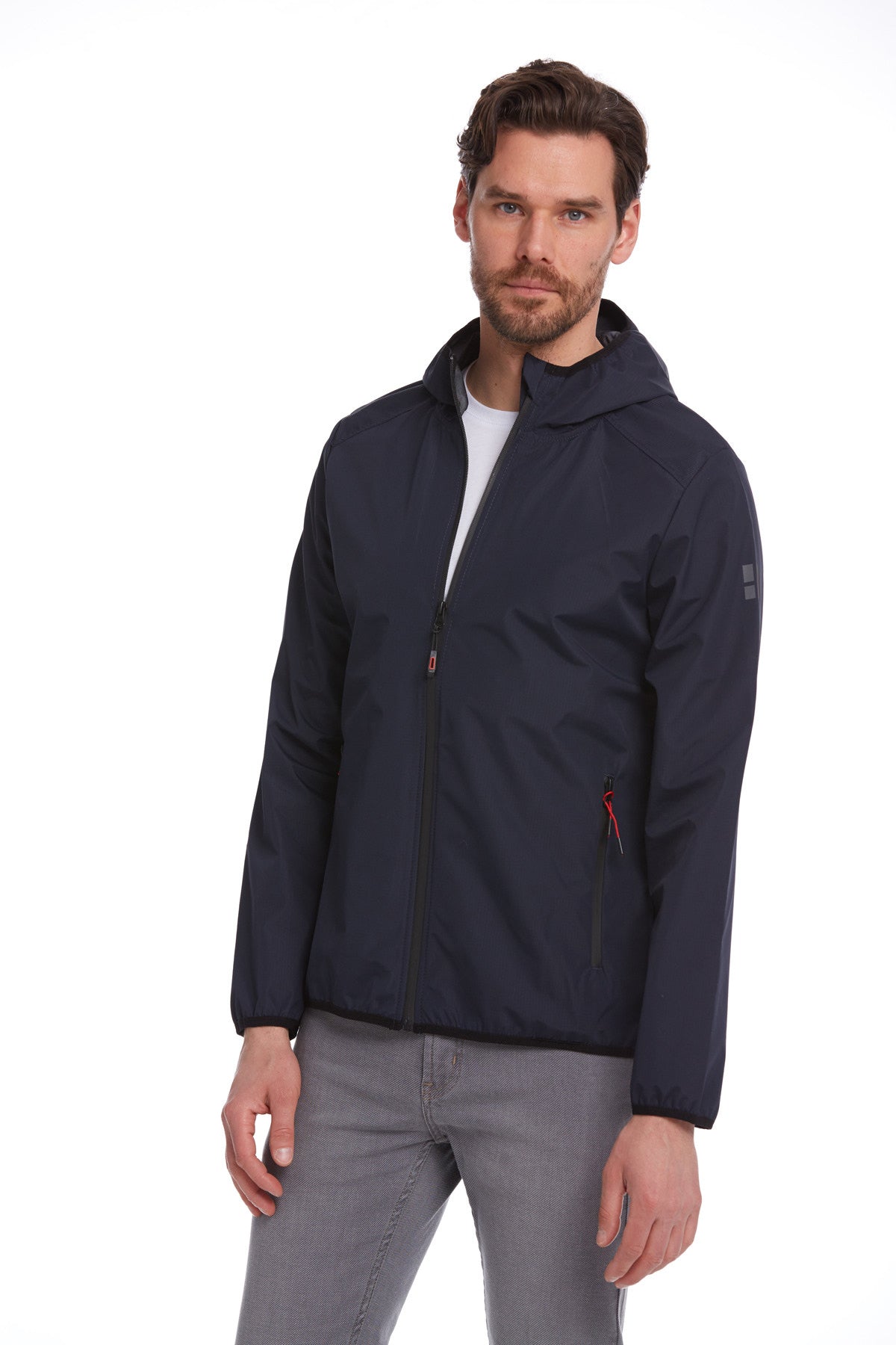 Slim Fit Navy Seasonal Lykia Hooded Coat - MIB