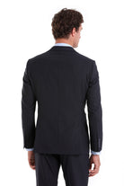 Slim Fit Navy Wool Blend Casual Suit with Vest - MIB