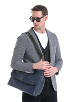 Slim Fit Notch Lapel 100% Wool Navy Classic Blazer - Sayki