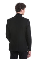 Slim Fit Notch Lapel Black Classic Blazer - MIB