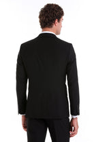 Slim Fit Notch Lapel Black Classic Suit - MIB