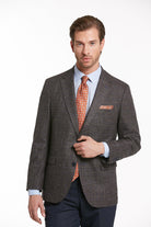 Slim Fit Notch Lapel Checked Casual Suit Brown K. - MIB