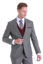 Slim Fit Notch Lapel Gray Classic Suit - MIB