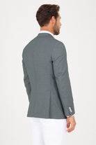 Slim Fit Notch Lapel Green Casual Blazer - SAYKI