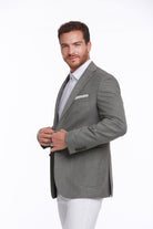 Slim Fit Notch Lapel Khaki Casual Blazer - SAYKI