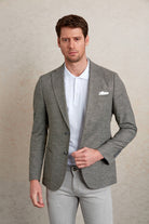 Slim Fit Notch Lapel Khaki Linen Casual Blazer - SAYKI