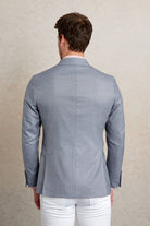 Slim Fit Notch Lapel Light Blue Casual Blazer - SAYKI