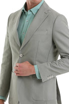 Slim Fit Notch Lapel Light Green Linen Casual Blazer - SAYKI