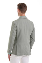 Slim Fit Notch Lapel Light Green Linen Casual Blazer - SAYKI