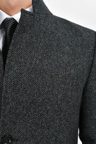 Slim Fit Notch Lapel Madrid Wool Light Gray Overcoat Gray