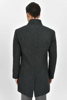 Slim Fit Notch Lapel Madrid Wool Light Gray Overcoat Gray