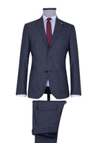 Slim Fit Notch Lapel Navy Casual Suit - MIB