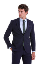 Slim Fit Notch Lapel Navy Classic Suit - MIB