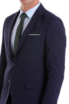 Slim Fit Notch Lapel Navy Classic Suit - MIB