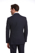 Slim Fit Notch Lapel Navy Wool Blend Classic Suit - MIB