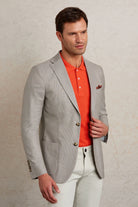 Slim Fit Notch Lapel Patterned Beige Casual Blazer Beige D.