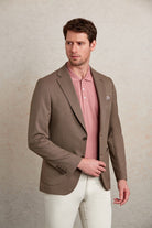 Slim Fit Notch Lapel Patterned Light Gray Casual Blazer