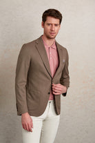 Slim Fit Notch Lapel Patterned Light Gray Casual Blazer