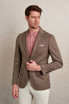 Slim Fit Notch Lapel Patterned Light Gray Casual Blazer