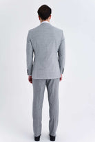 Slim Fit Notch Lapel Wool Casual Suit with Vest Gray K.